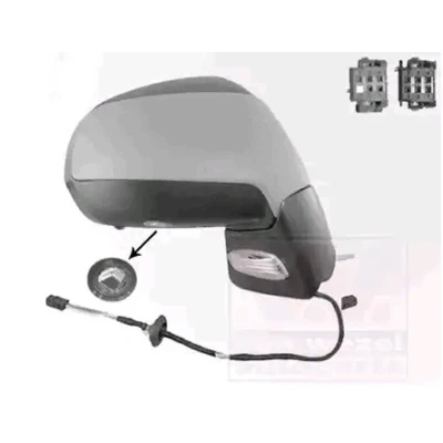 Imagem de Espelho retrovisor Van Wezel 4076818 à direita com subcapa completo, convexo, para regulação eléctrica dos espelhos, dobrável electricamente,