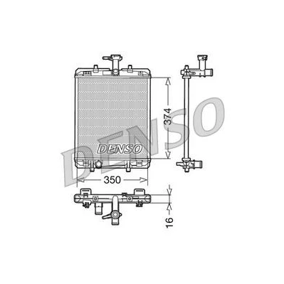 Imagem de DENSO DRM21602 Radiador, arrefecimento do motor Alumínio 350 374 16 PEUGEOT: 107 Hatchback, TOYOTA: Aygo endado, norauto, oscaro, mister auto