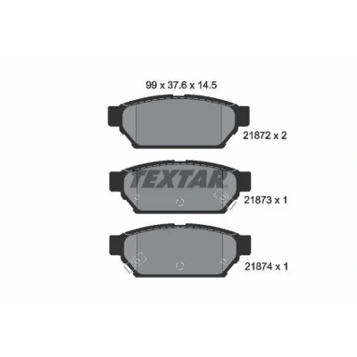 Imagem de TEXTAR 2187202 Jogo de pastilhas para travão disco com avisador sonoro desgaste MITSUBISHI: Carisma Hatchback, Sedan, Lancer 6 Limousine