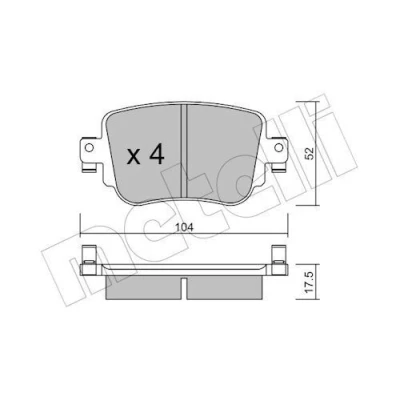 Imagem de METELLI 22 0980 0 Jogo de pastilhas para travão disco excl. contacto aviso desgaste SEAT: Leon III Hatchback, ST, Alhambra II
