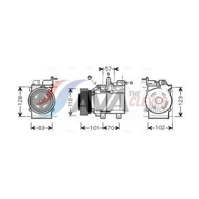 Imagem de PRASCO HYK209 Compressor HS18 R 134a HYUNDAI: Tucson