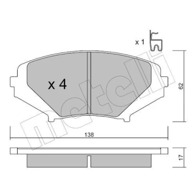 Imagem de METELLI 22 0732 0 Jogo de pastilhas para travão disco com avisador sonoro desgaste MAZDA: RX 8