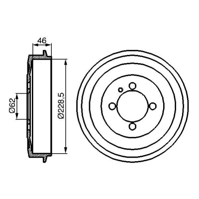 Imagem de BOSCH 0 986 477 039 Tambor de Travão 269,5mm Eixo traseiro BMW: 3 Sedan