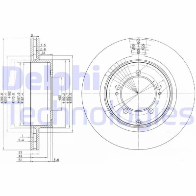 Imagem de DELPHI BG3811 Disco de travão 300 22 5 ventilado oleado não tratado sem o rolamento da roda, anel sensor do ABS MITSUBISHI: Lancer 6 Limousine