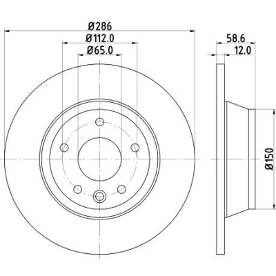 Imagem de HELLA PRO 8DD 355 113 841 Disco de travão 286 12 05/06 112 cheio revestido sem pernos fixação da roda, cubo roda AUDI: TT Coupe, Roadster