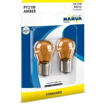Imagem de NARVA 176384000 Lâmpada 12V 21W PY21W VOLKSWAGEN: Bora Sedan, VOLVO: V40 Hatchback, ROVER: 75 Tourer