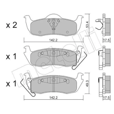 Imagem de METELLI 22 0720 0 Jogo de pastilhas para travão disco com avisador sonoro desgaste JEEP: GRAND CHEROKEE 4, 3, Commander