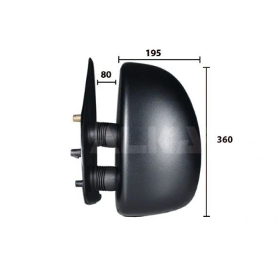 Imagem de espelho retrovisor Alkar 9254961 esquerda manual com grande angular, Braço do curto, convexo para veículo volante à