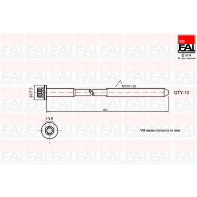 Imagem de FAI AutoParts B701 Jogo de Parafusos da Cabeçote torx exterior 10 OPEL: Corsa C Hatchback, Astra H Caravan, Combo Van / Carrinha