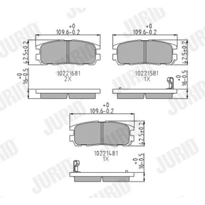 Imagem de JURID 572221J Jogo de pastilhas para travão disco com avisador sonoro desgaste sem acessórios OPEL: Frontera A SUV, B SUV