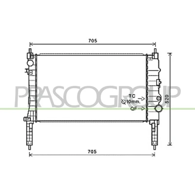 Imagem de PRASCO OP700R001 Radiador, arrefecimento do motor Alumínio 620mm 359mm 26mm com acoplamentos rápidos Aletas de refrigeração soldadas