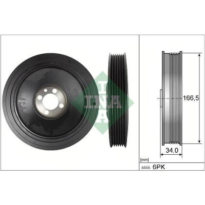 Imagem de INA 544 0150 10 Polia da Cambota 166,50 OPEL: Vectra C Sedan, Caravan, CC, FIAT: BRAVO 2, LANCIA: DELTA 3