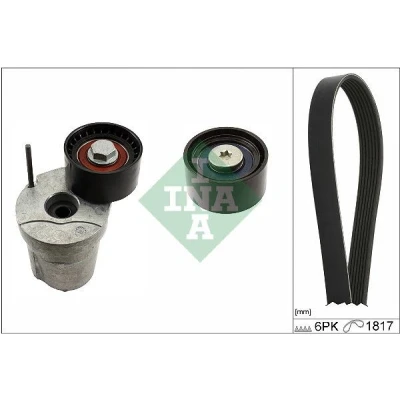 Imagem de INA 529 0370 10 Jogo de correias trapezoidais estriadas Verificar a rotação livre do alternador e, event., substit. BMW: 3 Touring, 1 Hatchback