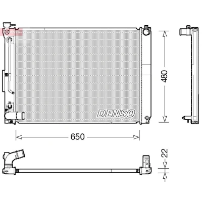 Imagem de DENSO DRM51012 Radiador, arrefecimento do motor 650 480 22