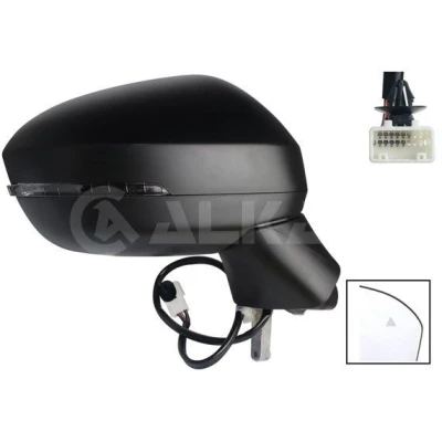 Imagem de Espelho retrovisor Alkar 9044663 à direita com subcapa elétrico aquecível, dobrável electricamente, convexo para veículo volante esquerda