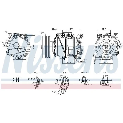 Imagem de NISSENS 890896 Compressor DVE12 12 PAG 46 R 134a