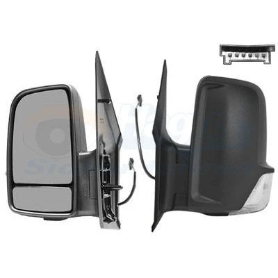 Imagem de Espelho retrovisor Van Wezel 3077827 com cabo esquerda preto completo, convexo, para regulação eléctrica dos espelhos, aquecível, não