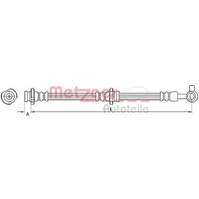 Imagem de METZGER 4110847 Mangueira de Travão 625mm M10 x 1mm