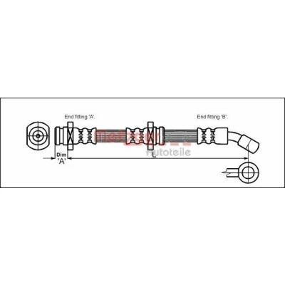 Imagem de METZGER 4110088 Mangueira de Travão 433mm M10 x 1 SUZUKI: IGNIS 2