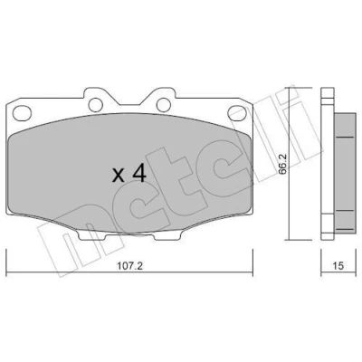 Imagem de METELLI 22 0109 0 Jogo de pastilhas para travão disco excl. contacto aviso desgaste TOYOTA: Land Cruiser Prado 70 SUV, 40 SUV