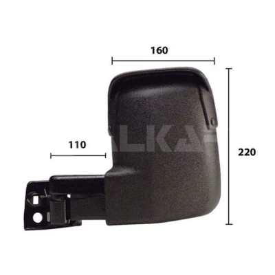Imagem de espelho retrovisor Alkar 9265961 esquerda manual Braço do curto, convexo para veículo com volante à FORD: Transit Mk3 Van