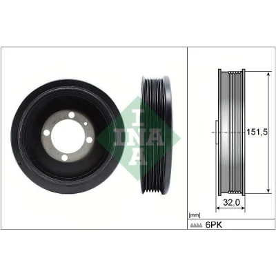 Imagem de INA 544 0123 10 Polia da Cambota 151,50 OPEL: Astra H Caravan, Meriva A, Corsa D Hatchback