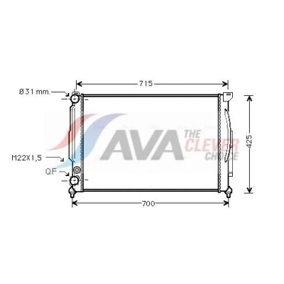 Imagem de AVA COOLING SYSTEMS Radiador, arrefecimento do motor AUDI: A4 B5 Avant, A6 C5 Sedan, VOLKSWAGEN: Passat GP Variant, Sedan