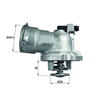 Imagem de MAHLE ORIGINAL TM 28 87 Termóstato, líquido de refrigeração com junta MERCEDES BENZ: Classe C T modell, Sedan, E Sedan