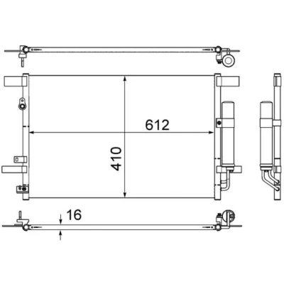Imagem de MAHLE ORIGINAL AC 557 000S Condensador com retentor, secador 612 MITSUBISHI: ASX SUV, Lancer 8 Limousine
