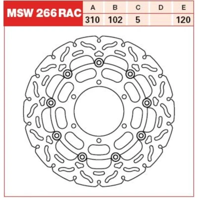 Imagem de TRW MSW266RAC Disco de travão 310 5 fendido