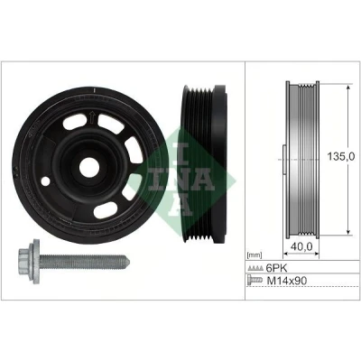 Imagem de INA 544 0172 20 Kit da polia correia cambota 135,0mm