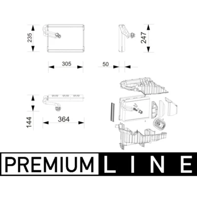 Imagem de Evaporador, ar condicionado MAHLE ORIGINAL AE 271 000P