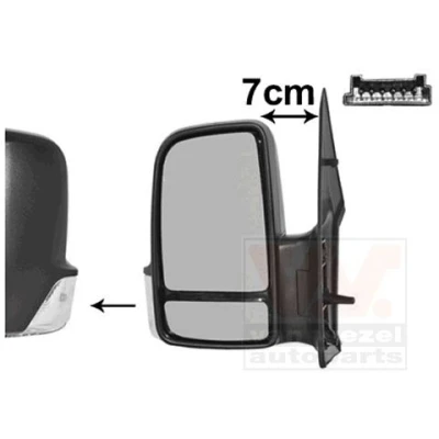 Imagem de Espelho retrovisor Van Wezel 5862807 esquerda preto rugoso completo, convexo, para regulação eléctrica dos espelhos, aquecível, Braço do espel