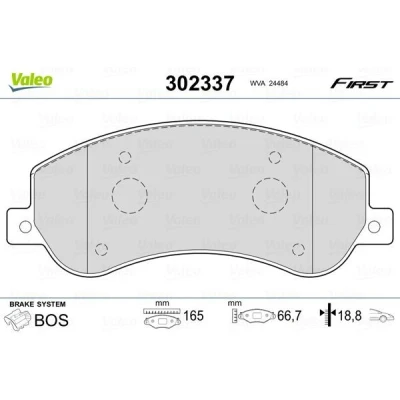 Imagem de VALEO 302337 Jogo de pastilhas para travão disco Eixo dianteiro excl. contacto aviso desgaste com chapa anti ruído VOLKSWAGEN: Amarok Pick up