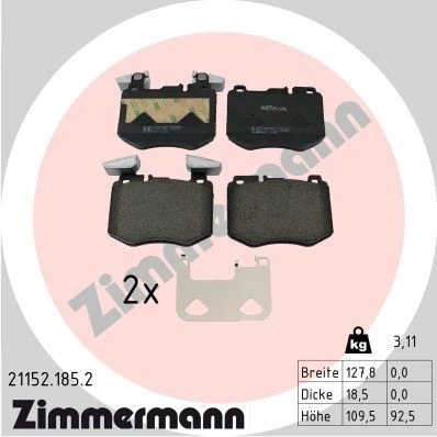 Imagem de ZIMMERMANN Jogo de pastilhas para travão disco 21152.185.2 MERCEDES BENZ: GLC SUV, Coupe