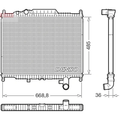 Imagem de DENSO DRM14003 Radiador, arrefecimento do motor 689mm 485mm 36mm