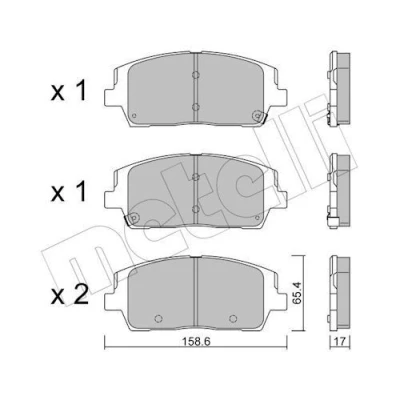 Imagem de METELLI 22 1244 0 Jogo de pastilhas para travão disco com avisador sonoro desgaste KIA: SORENTO 3, HYUNDAI: Santa Fé IV