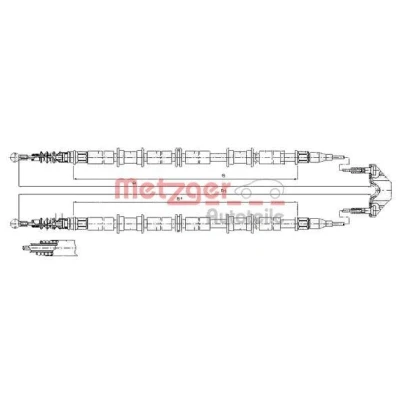 Imagem de METZGER 11.5865 Cabo de Freio Mão traseira 1677/1495+1677/1495 Travões disco COFLE OPEL: Zafira A