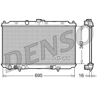 Imagem de DENSO DRM46028 Radiador, arrefecimento do motor Alumínio 360mm 695mm 16mm NISSAN: Primera Sedan, Hatchback