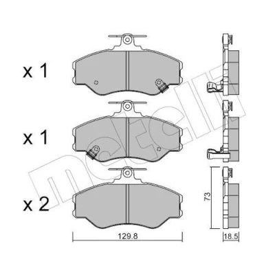 Imagem de METELLI 22 0366 0 Jogo de pastilhas para travão disco com avisador sonoro desgaste HYUNDAI: H100 Camião plataforma/Chassis