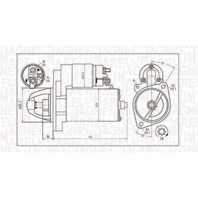 Imagem de MAGNETI MARELLI 063721202010 Motor de arranque 12 2,2 10 MERCEDES BENZ: Sprinter 4 T Camião plataforma/Chassis, Classe C modell