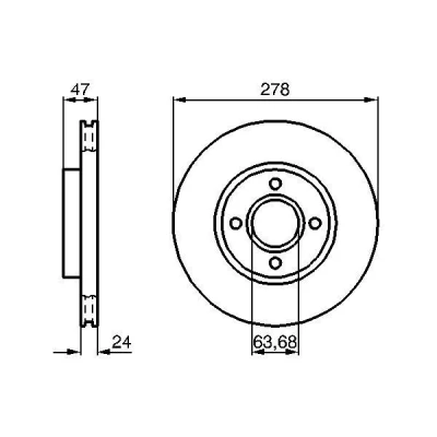 Imagem de BOSCH 0 986 478 427 Disco de travão 278 24 4 107,95 ventilado, interior ventilado oleado FORD: MONDEO 2, 1 Kombi,