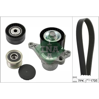 Imagem de INA 529 0423 20 Jogo de correias trapezoidais estriadas com polia roda livre RENAULT: MEGANE 2 Kombi, Stufenheck, LAGUNA
