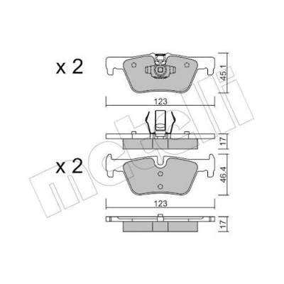 Imagem de METELLI 22 0962 0 Jogo de pastilhas para travão disco preparado indicador aviso desgaste BMW: 3 Touring, 1 Hatchback, 4 Gran Coupe