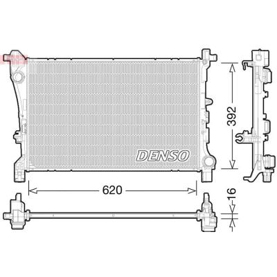 Imagem de DENSO DRM09166 Radiador, arrefecimento do motor 620 392 16 FIAT: 500L