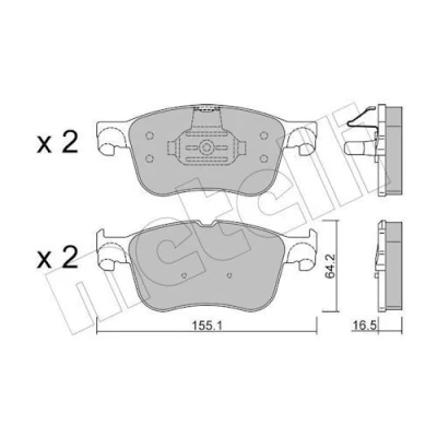 Imagem de METELLI 22 1205 1 Jogo de pastilhas para travão disco excl. contacto aviso desgaste FORD: Focus Mk4 Hatchback, Turnier, Puma SUV