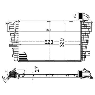 Imagem de MAHLE ORIGINAL CI 513 000S Intercooler OPEL: Astra H GTC, Caravan, Van