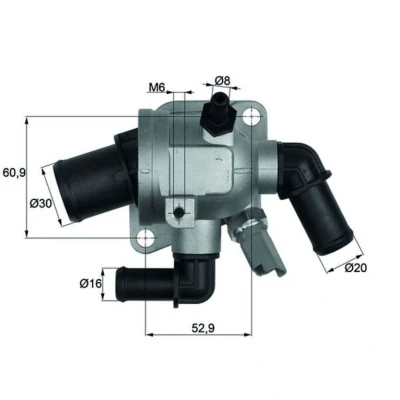 Imagem de MAHLE ORIGINAL TI 173 88 Termóstato, líquido de refrigeração com junta OPEL: Astra H Hatchback, Corsa D Caravan