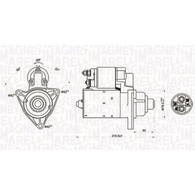Imagem de MAGNETI MARELLI 063721176010 Motor de arranque 12 1,1 10 VOLKSWAGEN: TRANSPORTER 4, 4 Bus