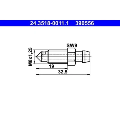 Imagem de ATE 24.3518 0011.1 Válvula/parafuso de purga ar MERCEDES BENZ: Classe C Coupe, Sedan, 190, OPEL: Vectra B HONDA: ACCORD 4